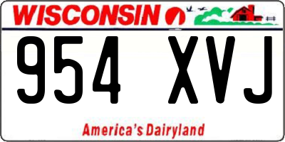 WI license plate 954XVJ
