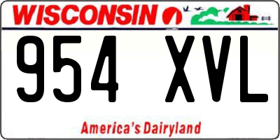 WI license plate 954XVL