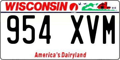 WI license plate 954XVM