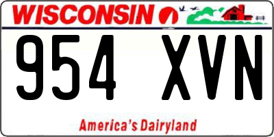 WI license plate 954XVN