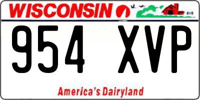 WI license plate 954XVP