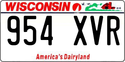 WI license plate 954XVR