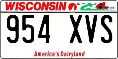 WI license plate 954XVS