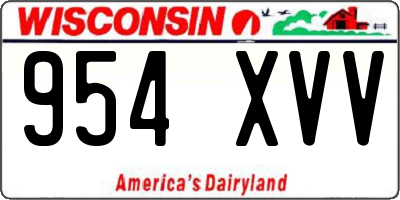 WI license plate 954XVV