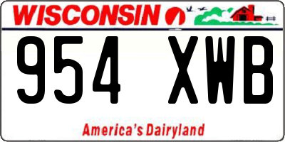 WI license plate 954XWB
