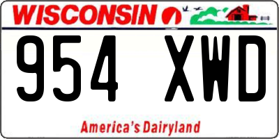 WI license plate 954XWD