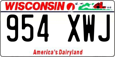 WI license plate 954XWJ