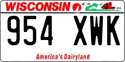 WI license plate 954XWK