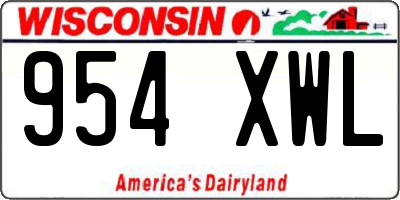 WI license plate 954XWL
