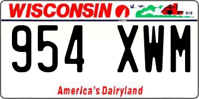 WI license plate 954XWM