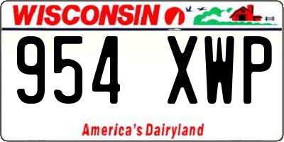 WI license plate 954XWP
