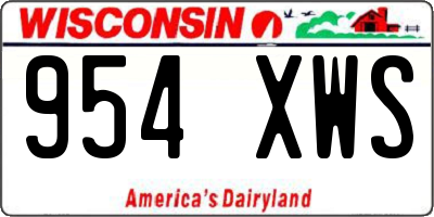 WI license plate 954XWS