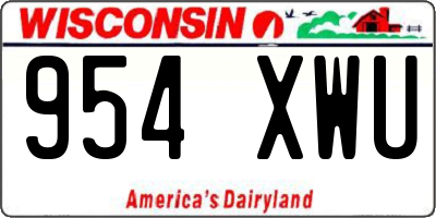 WI license plate 954XWU