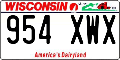 WI license plate 954XWX