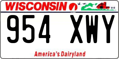 WI license plate 954XWY