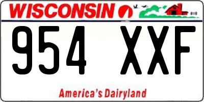 WI license plate 954XXF