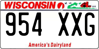 WI license plate 954XXG