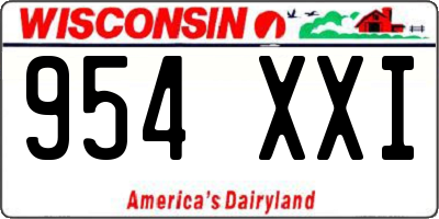 WI license plate 954XXI
