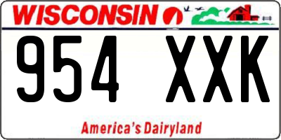 WI license plate 954XXK