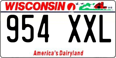 WI license plate 954XXL
