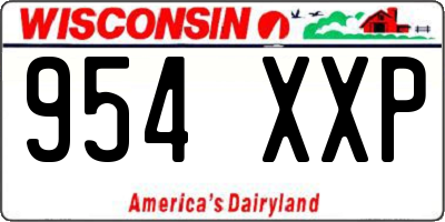 WI license plate 954XXP