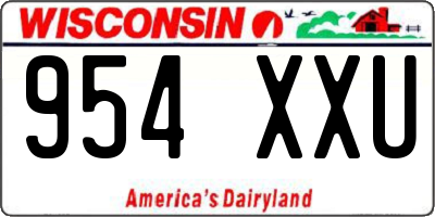 WI license plate 954XXU