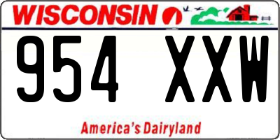 WI license plate 954XXW