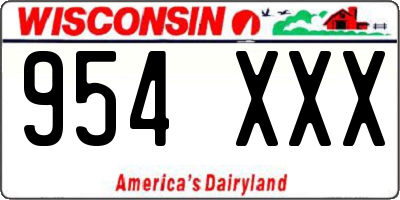 WI license plate 954XXX
