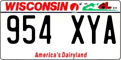 WI license plate 954XYA