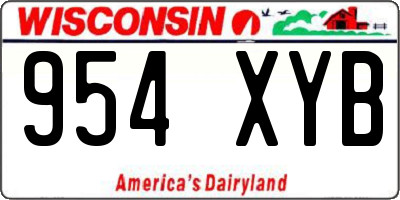 WI license plate 954XYB