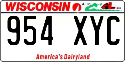 WI license plate 954XYC