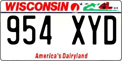 WI license plate 954XYD