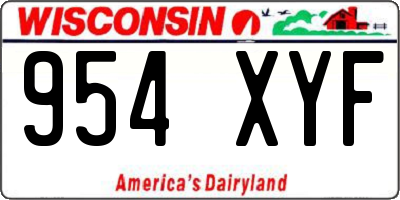 WI license plate 954XYF