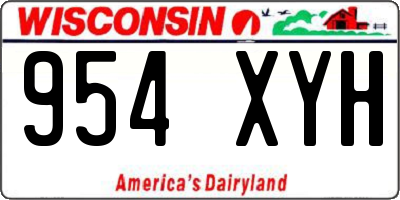WI license plate 954XYH