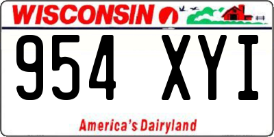 WI license plate 954XYI
