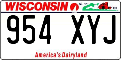 WI license plate 954XYJ