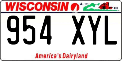 WI license plate 954XYL