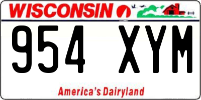 WI license plate 954XYM