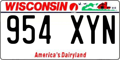 WI license plate 954XYN
