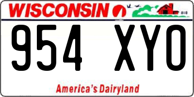 WI license plate 954XYO