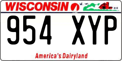 WI license plate 954XYP