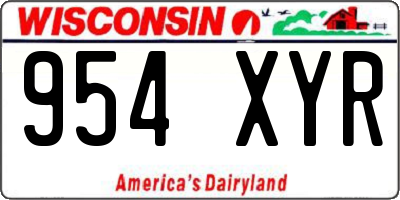 WI license plate 954XYR