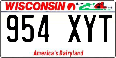 WI license plate 954XYT