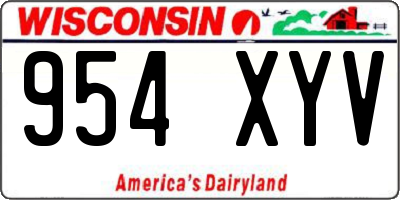 WI license plate 954XYV