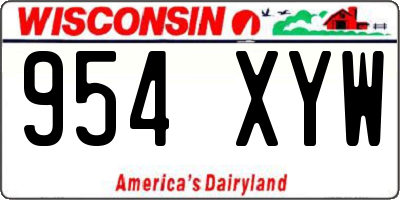 WI license plate 954XYW