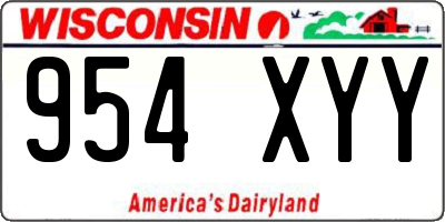 WI license plate 954XYY