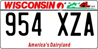 WI license plate 954XZA