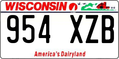 WI license plate 954XZB