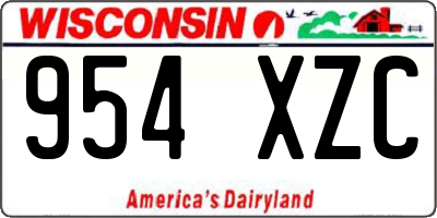 WI license plate 954XZC