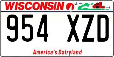WI license plate 954XZD